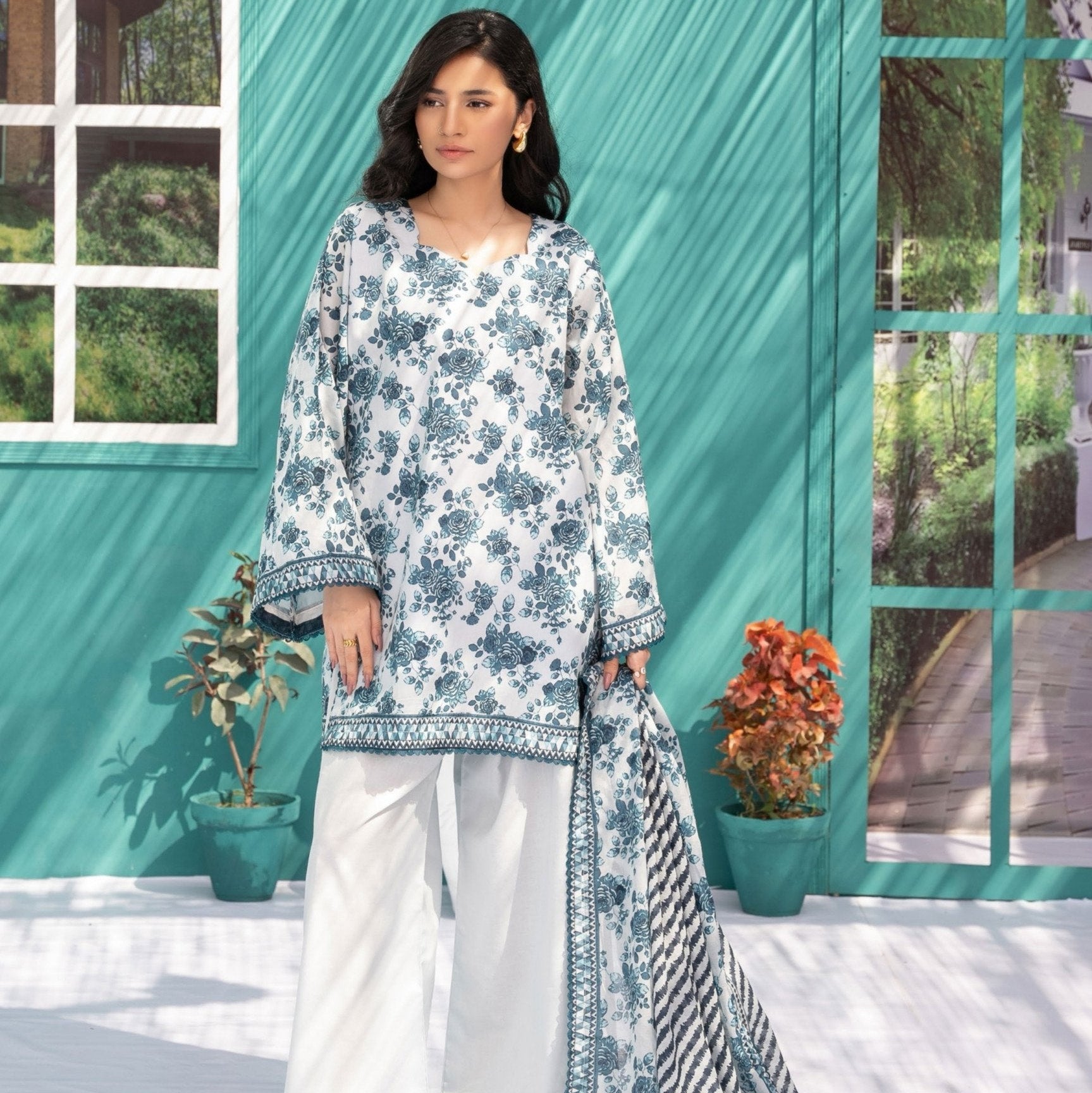 Zesh printed lawn 3piece suit